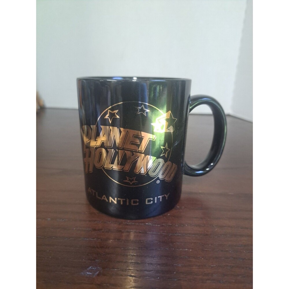 Planet Hollywood Atlantic City Black With Gold Lettering Ceramic Coffee Mug